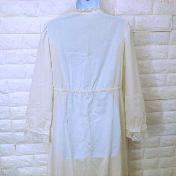 Vintage 70s-80s JCPenney Prairie Dressing Gown Robe Misses-S Pocket Button-front - Picture 11 of 11